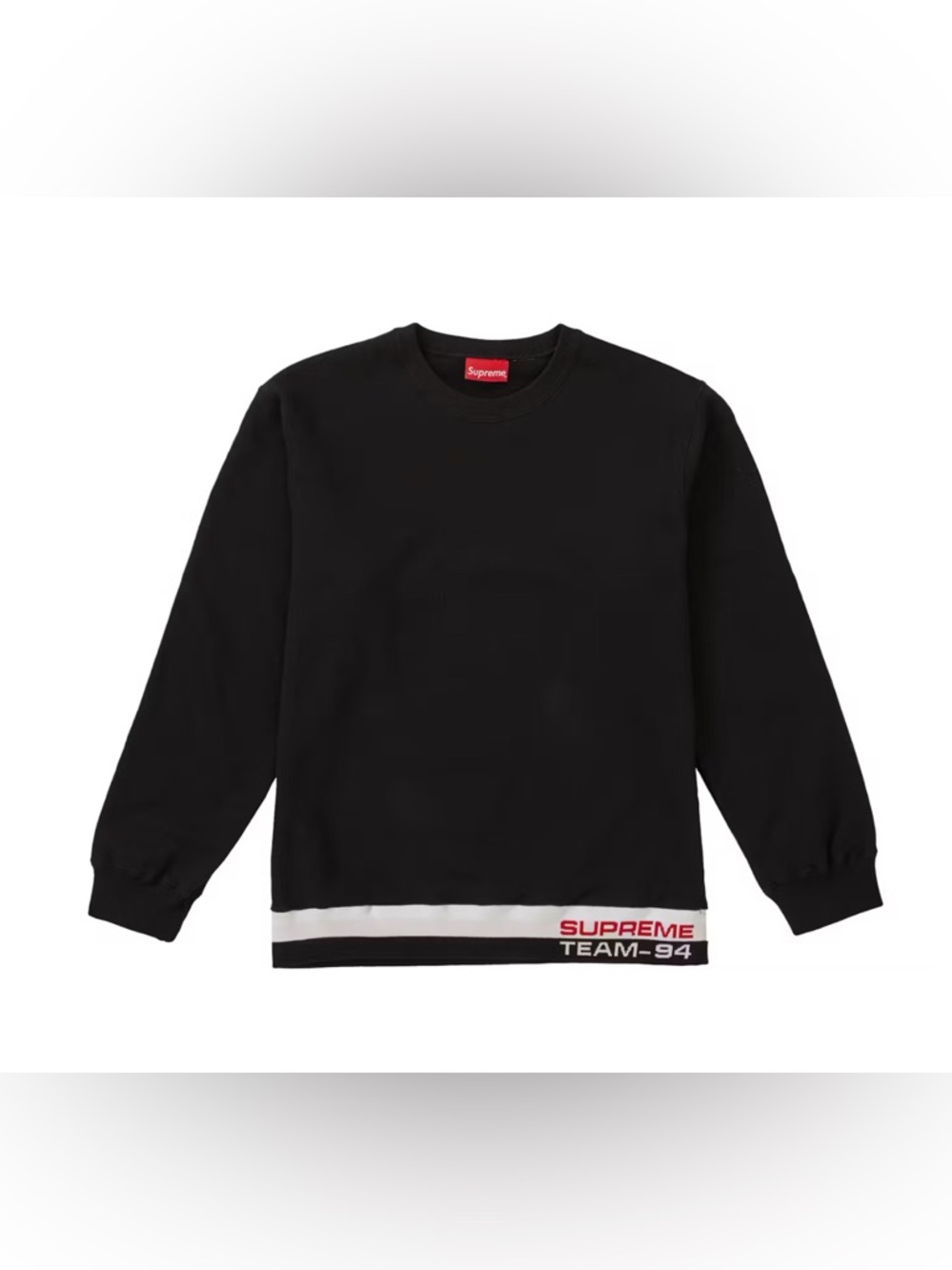 Supreme Logo Rib Stripe Team 94 Crewneck Sweatshirt Mens Size Medium